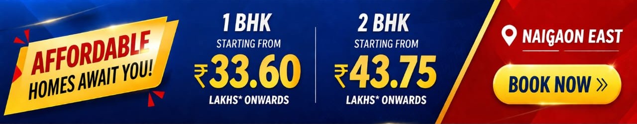 Affordable 1 BHK and 2 BHK residential flats in Naigaon East, starting from ₹33.60 lakh